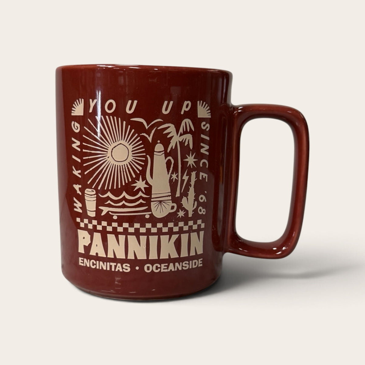 Pannikin Matisse Mug, Brick Color 13oz Ceramic