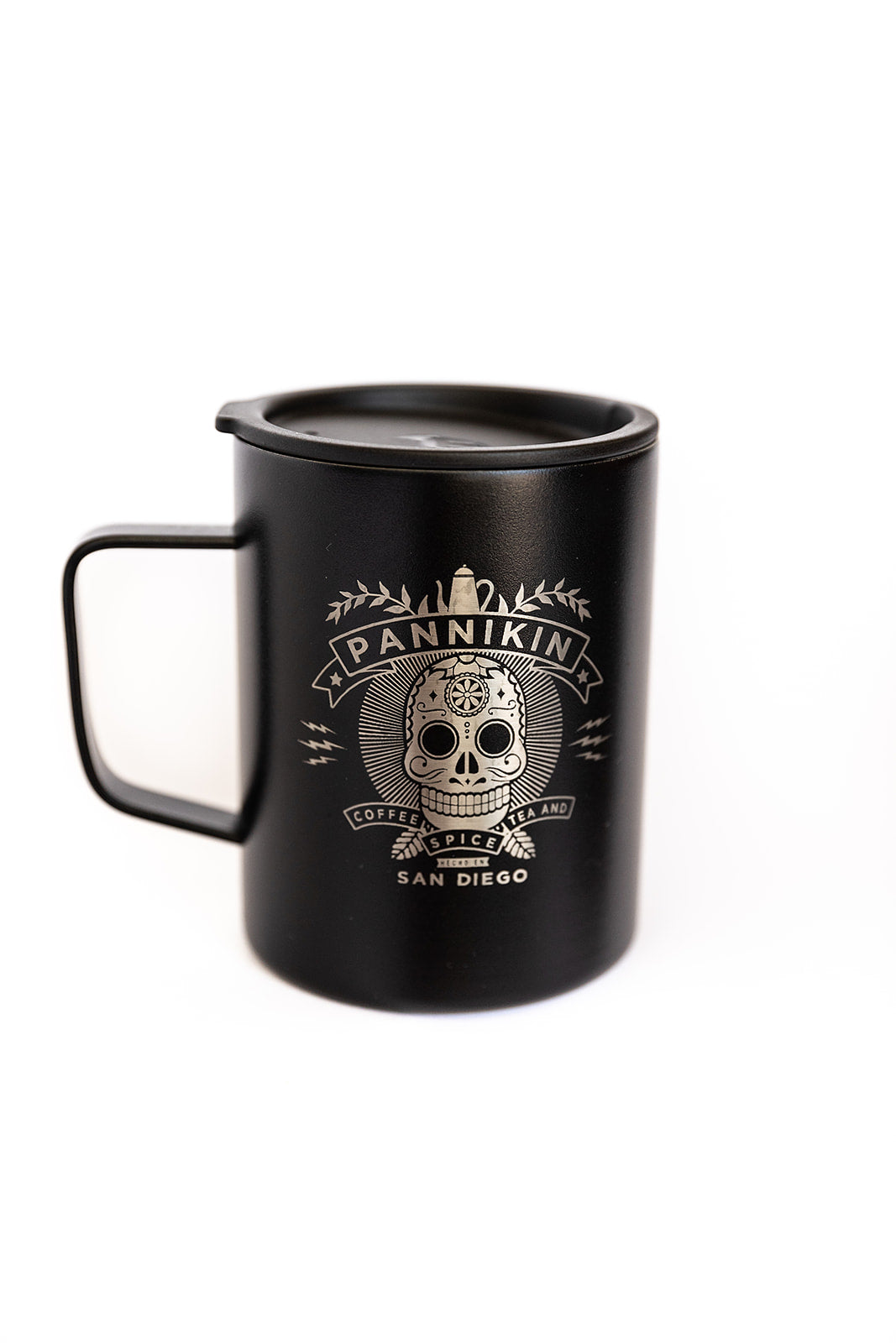 Pannikin Camp Mug, Black Calavera