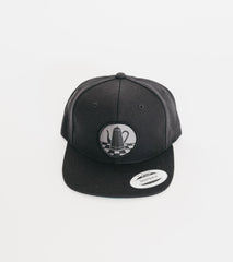 Blacked-Out Traditional Logo Snapback Hat - Black